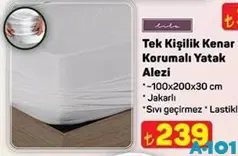 LİLA TEK KİŞİLİK KENAR KORUMALI YATAK ALEZİ 100X200X30 CM